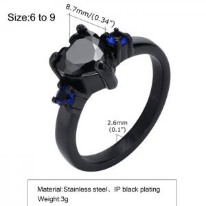 Stainless Steel Stone&Crystal Ring - KR105899-WGSF