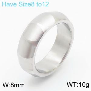 Stainless steel ungeometric shape sense of hierarchy classic silver ring - KR105901-KFC