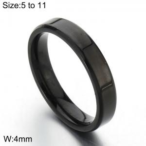Stainless Steel Black-plating Ring - KR105992-WGFL