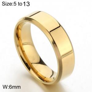 Stainless Steel Gold-plating Ring - KR105994-WGFL