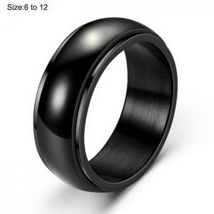 Stainless Steel Black-plating Ring - KR106100-WGDC