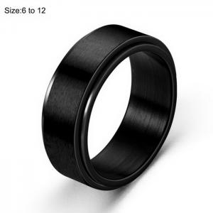 Stainless Steel Black-plating Ring - KR106103-WGDC