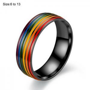 Stainless Steel Black-plating Ring - KR106113-WGDC