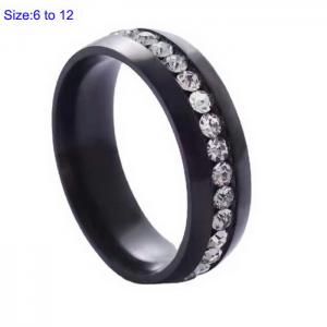 Stainless Steel Stone&Crystal Ring - KR106132-WGRH