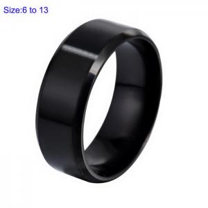 Stainless Steel Black-plating Ring - KR106152-WGRH