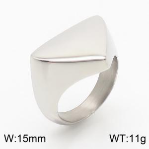 Unisex Casual Stainless Steel Triangular Pattern Jewelry Ring - KR106350-KJX