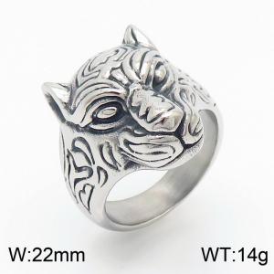 Vintage Men Ring Personality Stainless Steel Tiger Head Finger Rings - KR106520-KJX