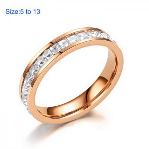 Stainless Steel Stone&Crystal Ring - KR107547-WGDC