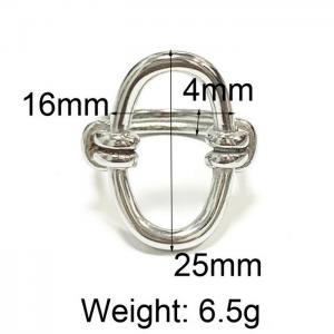 Japan and South Korea simple design sense of minority knot stainless steel ring - KR108152-WGHL