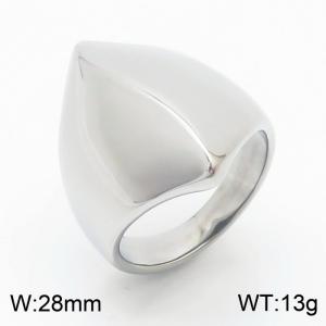 Geometric Straight Line Polishing Women Stainless Steel Ring Silver Color - KR108590-K