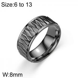 Versatile black diamond patterned men's and women's rings - KR108708-WGDC