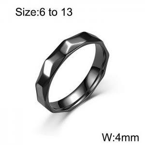 INS Vacuum Plating Black Plain Ring Diamond Stainless Steel Ring for Men and Women - KR108743-WGDC