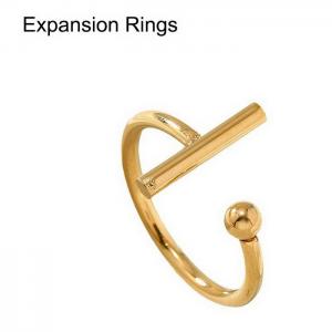 Stainless Steel Gold-plating Ring - KR1087793-WGZQ