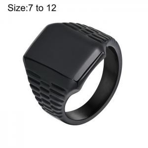 Stainless Steel Black-plating Ring - KR1087968-WGSF