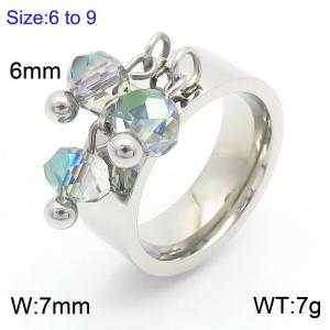 Stainless steel round bead tassel ring for women special design personalized jewelry - KR1088434-Z