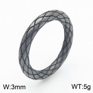 European and American fashionable stainless steel geometric snake skin line pattern domineering retro black ring - KR1088455-KFC