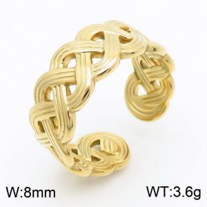 Women Vintage Gold-Plated Stainless Steel Cuff Jewelry Ring - KR1088461-SP
