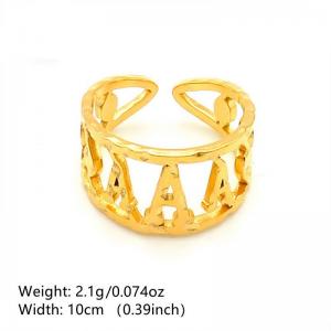 Stainless Steel Gold-plating Ring - KR1088465-NT