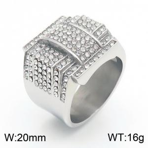 Women Elegant Stainless Steel&Rhinestones Jewelry Ring - KR109852-MZOZ