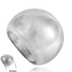 Stainless steel shiny round ball ring - KR109859-WGLZ