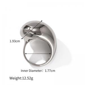 Exaggerated Stainless Steel Closed Ring - KR110057-WGJD