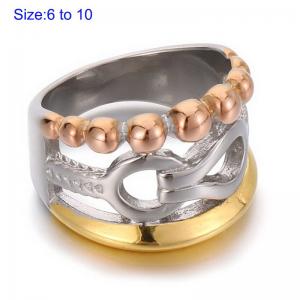 Stainless Steel Gold-plating Ring - KR110084-LK