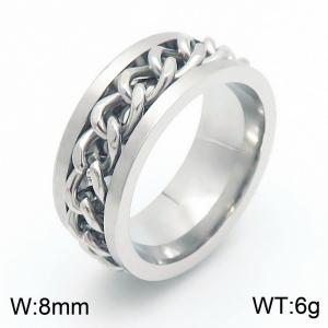 Personalized and creative motorcycle chain men's titanium steel ring - KR110108-WGSG
