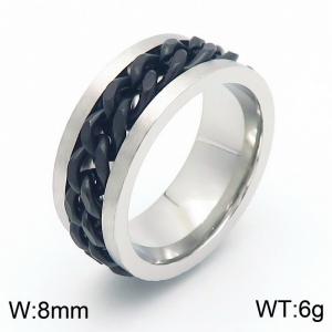 Personalized and creative motorcycle chain men's titanium steel ring - KR110109-WGSG