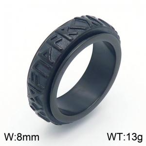 Stainless Steel Black-plating Ring - KR110122-K