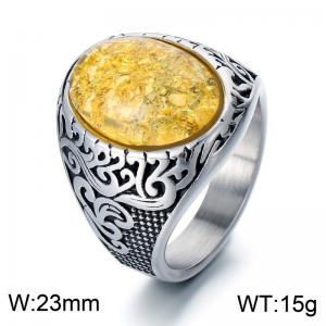 Stainless Steel Stone&Crystal Ring - KR110138-MZOZ