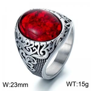 Stainless Steel Stone&Crystal Ring - KR110141-MZOZ