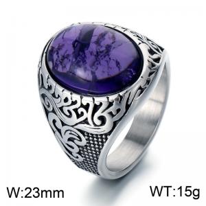 Stainless Steel Stone&Crystal Ring - KR110144-MZOZ