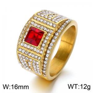 Stainless Steel Stone&Crystal Ring - KR110177-MZOZ