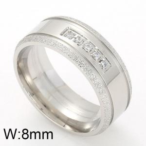 Stainless Steel Stone Ring - KR11046-K