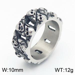 Punk Stainless Steel Skull Pattern Jewelry Ring - KR110794-KJX