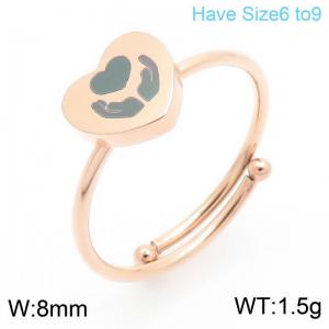 Stainless Steel Smooth Laser Personalized Hands Love Ring - KR111372-Z
