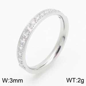 Wholesale Jewelry Inside Full Zircon Crystal Ring High Quality Stainless Steel Wedding Rings Gift - KR111588-GC