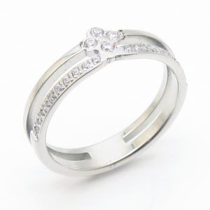 Stainless Steel Stone&Crystal Ring - KR111667-YH