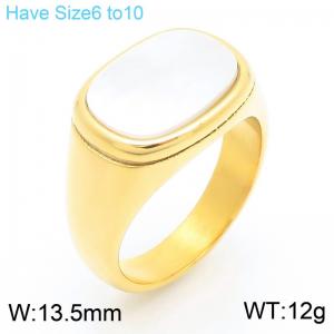 Square Stone Stainless Steel Ring Gold Color For Women - KR111673-GC