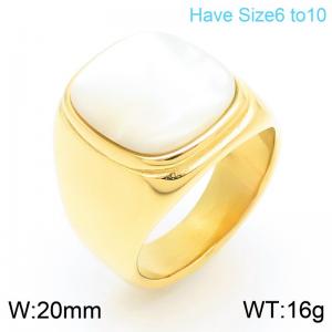 Square Stone Stainless Steel Ring Gold Color For Women - KR111675-GC