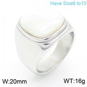 Square Stone Stainless Steel Ring Silver Color For Women - KR111676-GC