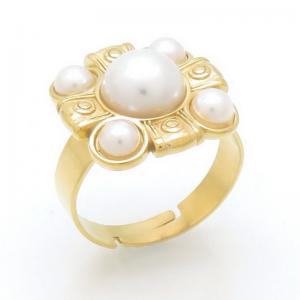 Stainless Steel Gold-plating Ring - KR112049-SP