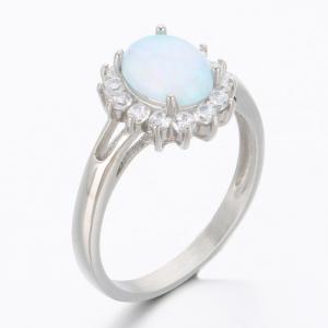 Stainless Steel Stone&Crystal Ring - KR112526-TSC