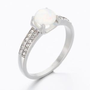 Stainless Steel Stone&Crystal Ring - KR112528-TSC