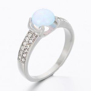 Stainless Steel Stone&Crystal Ring - KR112529-TSC