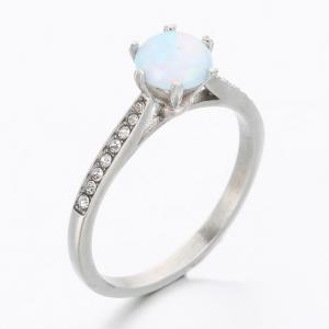 Stainless Steel Stone&Crystal Ring - KR112530-TSC