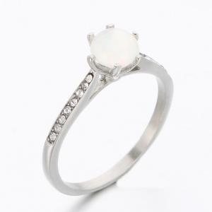 Stainless Steel Stone&Crystal Ring - KR112531-TSC