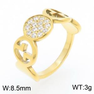 Stainless Steel Stone&Crystal Ring - KR112774-YH