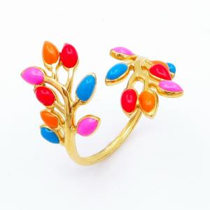 Stainless Steel Gold-plating Ring - KR112953-SP