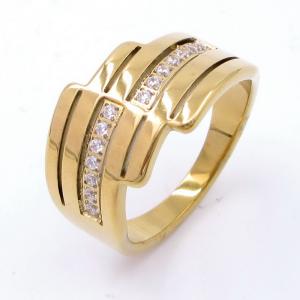 Stainless Steel Stone&Crystal Ring - KR113240-YH